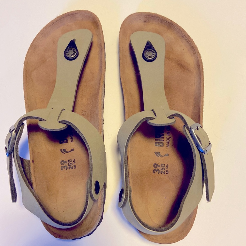 Birkenstock Kairo sandals, khaki green Birkibuc synthetic, EU 39 narrow
